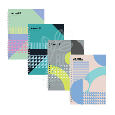 Блокнот, спіраль, А5 (14,8х21 см), тверда обкладинка, клітинка, 96 л., Axent