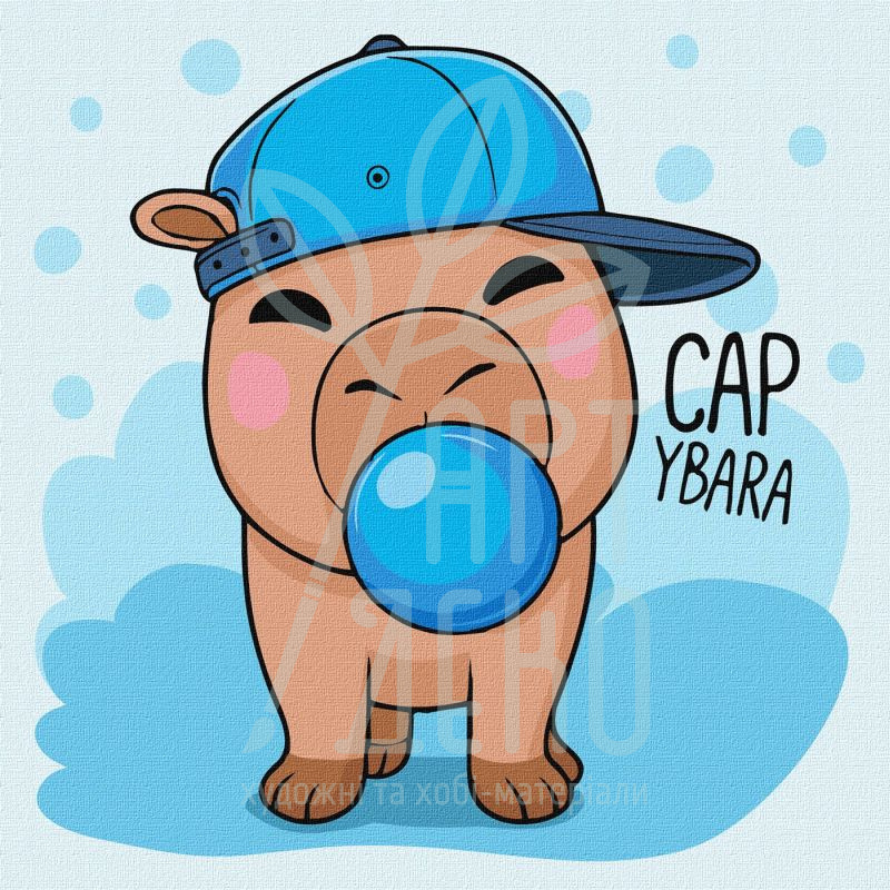 Набір для розпису за номерами "Капібара і жуйка", 30х30 см, Ідейка