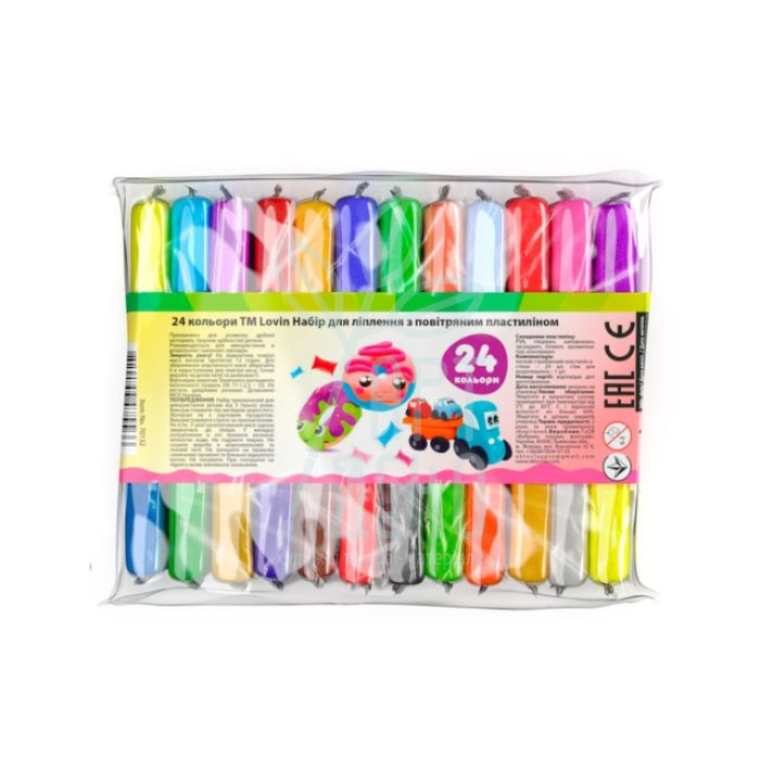 Набір пластиліну повітряного, 24 шт, Lovin