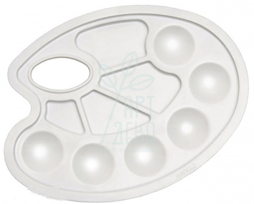 Палітра пластикова, овальна, 10 лунок, 17х23,5 см, D.K.ART & CRAFT