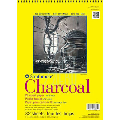 Альбом для вугілля та пастелі 300 Series Charcoal, спіраль, 27,9х43,2 см, 95 г/м2, 32 л., Strathmore