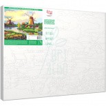 Набір для розпису за номерами "Млин біля річки", 35х45 см, ROSA START