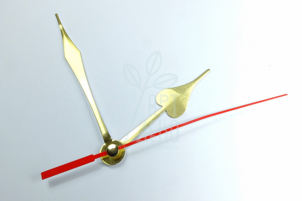 Стрілки для годинникового механізму. №С2-69 (72/55 мм), золоті, 2 шт, Україна 