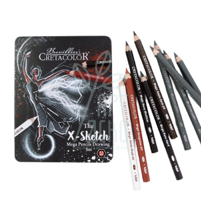 Набір олівців для рисунку X-SKETCH Mega Sketching, в металевій коробці, 12 шт, Cretacolor