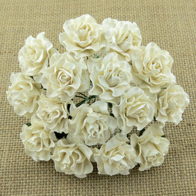 Квіти паперові Троянда Tuscany Rose, кремова, 3 см, 5 шт., Тайланд