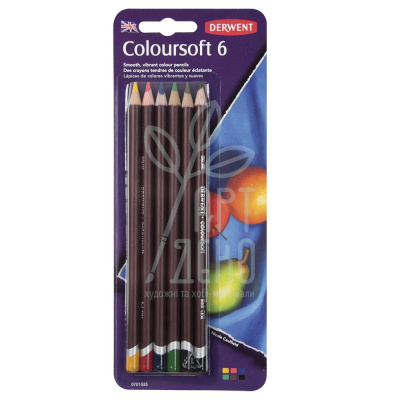 Набір олівців кольорових Coloursoft, у блістері, 6 шт, DERWENT