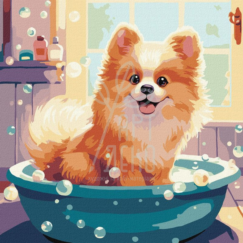 Набір для розпису за номерами "Маленький пухнастик", 40х40 см, Ідейка