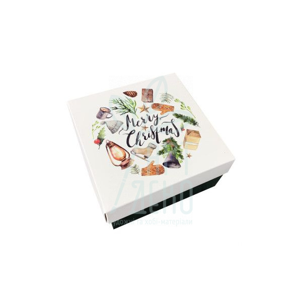 Коробка подарункова "Merry Christmas", 14х14х7 см, Україна