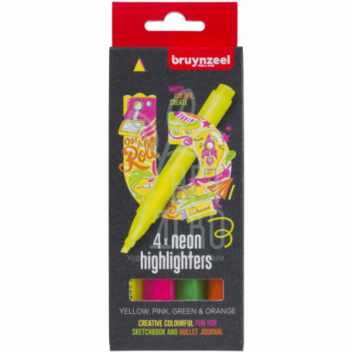 Набір маркерів Highlighter Neon, 4 кол., Bruynzeel