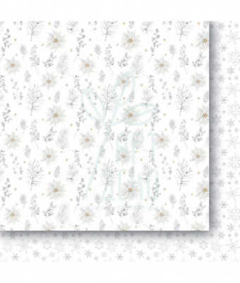 Папір для скрапбукінгу 30х30 см Białe jak śnieg 01, Paper Heaven