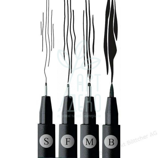 Набір лайнерів PІТТ Artist Pen, чорні, 4 шт, Faber-Castell