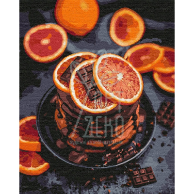 Набір для розпису за номерами "Апельсиново-шоколадна насолода", 40х50 см, Ідейка