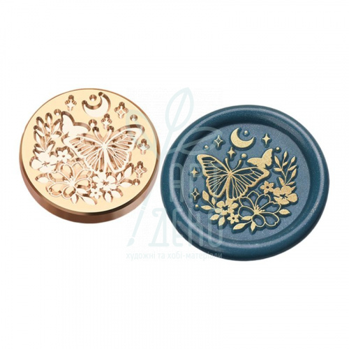 Насадка для сургучної печатки "Метелик на квітах", 2,5 см, Китай