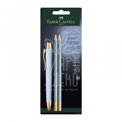 Набір ручка кулькова Poly Ball Urban Sky Blue, +2 чорнографітні олівці, Faber-Castell Набір ручка кулькова Poly Ball Urban Sky Blue, +2 чорнографітні олівці, Faber-Castell