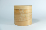 Коробка подарункова кругла, з дерев'яного шпону, Ø 14 см, Україна