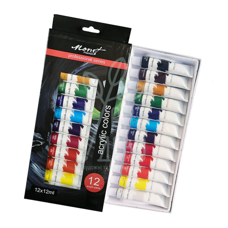 Набір акрилових фарб Professional Series, 12х12 мл, Monet 