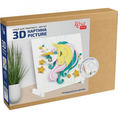 Набір картина 3D "Зіркова єдиноріжка", МДФ ґрунтоване, 18х18 см, ROSA