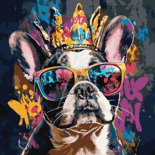 Набір для розпису за номерами "Яскравий бульдог", 40х40 см, Ідейка 