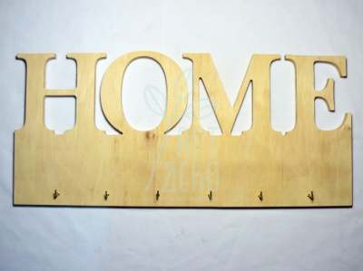 Ключниця "Home" на 6 гачків, фанера, 48х22 см, Україна