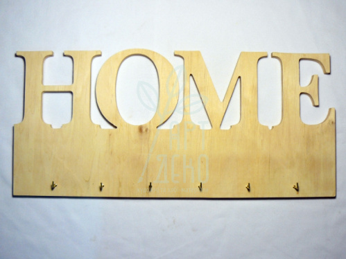 Ключниця "Home" на 6 гачків, фанера, 48х22 см, Україна