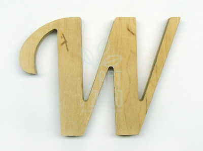 Літера "W", вільха, 12х9 см, Україна