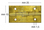 Завіса 13х25 мм, латунне покриття