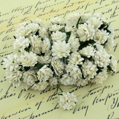 Квіти паперові Ромашка айстрова, бежева, 1,5 см, 10 шт., Тайланд
