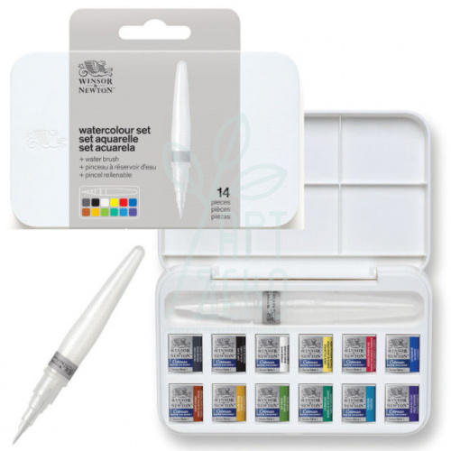 Набір акварельних фарб Cotman Brush Pen Set, 12 шт., + пензлик-браш, Winsor & Newton