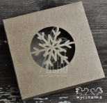 Коробка декоративна з віконцем "Сніжинка", крафткартон, 15x15x3 см, Wycinanka