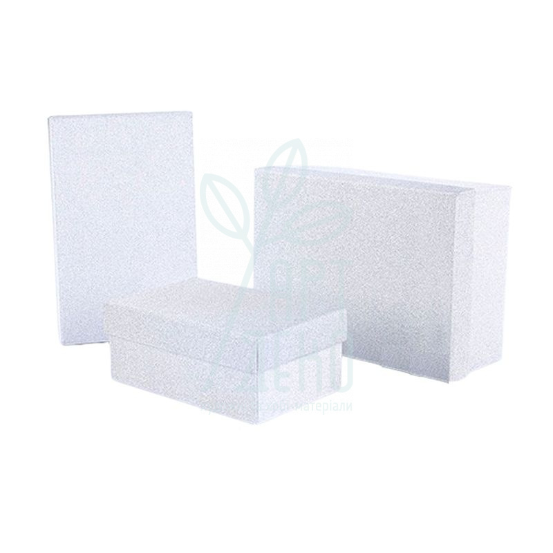 Коробка подарункова глітерна, срібна, Україна