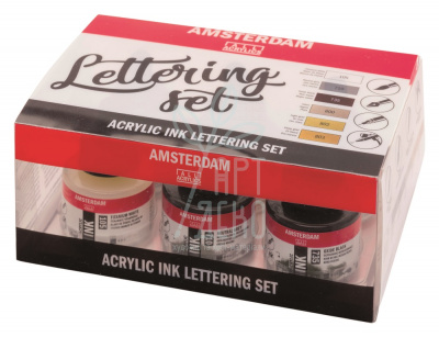 Набір туші акрилової LETTERING SET AMSTERDAM INK, 6х30 мл, Royal Talens