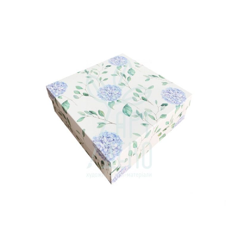 Коробка подарункова "Гортензія", 18х18х6 см, Україні