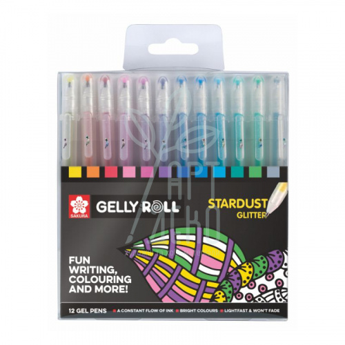 Набір ручок гелевих Gelly Roll Stardust, 12 шт, Sakura