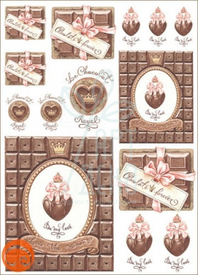 Папір для декупажу "Шоколадний настрій", 30,8х44 см, 45 г/м2, Cheap Art