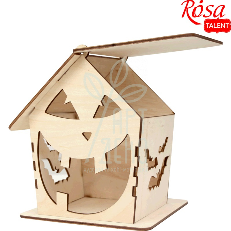 Заготовка "Хатинка для солодощів", фанера, 15х15х18 см, ROSA TALENT