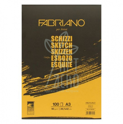 Альбом-склейка для ескізів Schizzi, А3 (29,7х42 см), 90 г/м2, 100 л., Fabriano