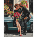 Набір для розпису за номерами "Романтична пара біля авто", 40х50 см, Ідейка