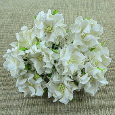 Квіти паперові Гарденія, бежева, 3,5 см, 5 шт., Тайланд
