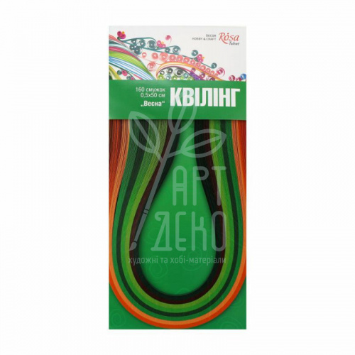 Набір смужок для квілінгу №40 "Весна", 0,5x50 см, 130 г/м2, 8 кольорів, ROSA Talent