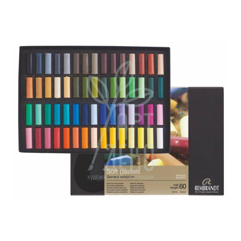 Набір пастелі сухої Rembrandt De Luxe, м'яка, 1/2 пастелі, 60 шт, Royal Talens