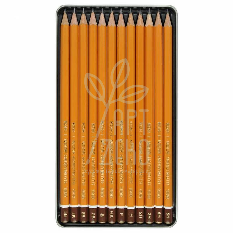 Набір олівців графітних Graphic 1502.ІІІ, 5В-5Н, в металевій коробці, 12 шт, KOH-I-NOOR