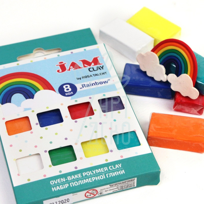 Набір полімерної глини Jam Clay "Rainbow", 8х20 г, ROSA