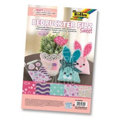 Набір фетру з малюнком Hobby Sweet, 20х30 см, 170 г/м2, 5 л., Folia