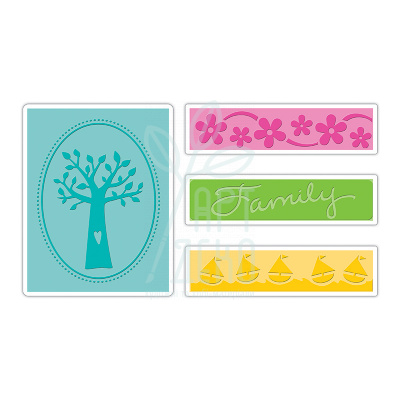 Папки для тиснення 4 шт. Family Tree Set, Sizzix