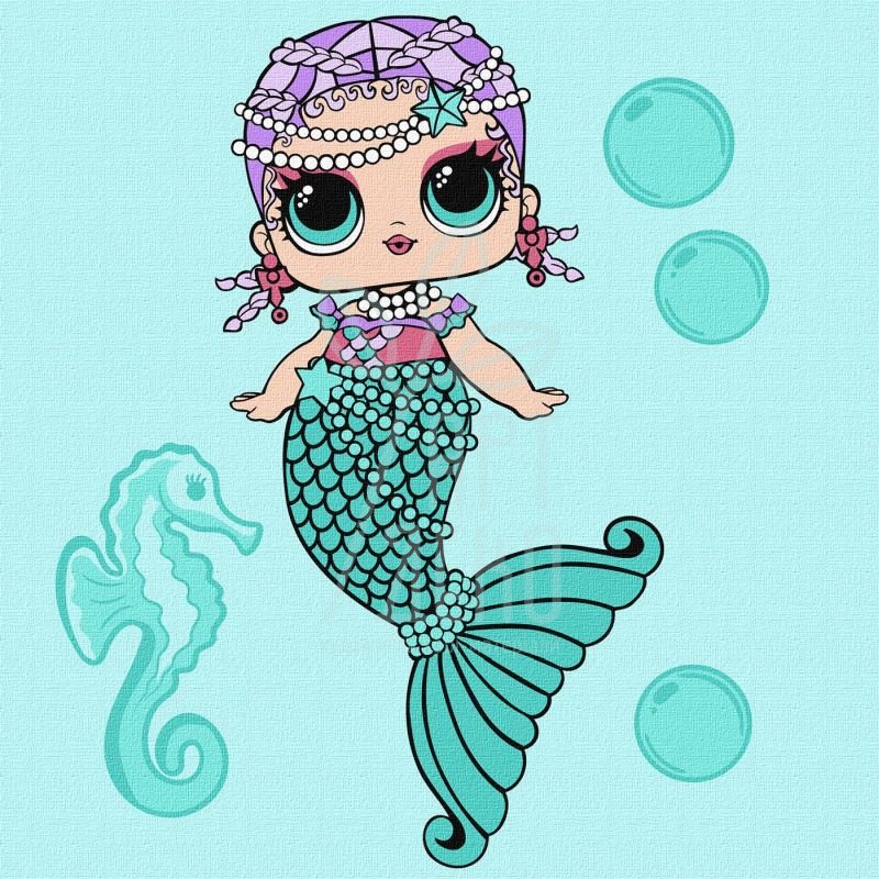 Набір для розпису за номерами "L.O.L. Surprise! Mermaids Merbaby", 40х40 см, Ідейка 