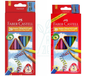 Набір олівців кольорових Jumbo, тригранні, + точилка, Faber-Castell