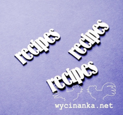 Чипборд - напис "Recipes" 3 шт., Wycinanka