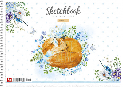 Альбом для малювання Scetch Book, спіраль, А4 (21х29,7 см), 120 г/м2, 30 л., Школярик