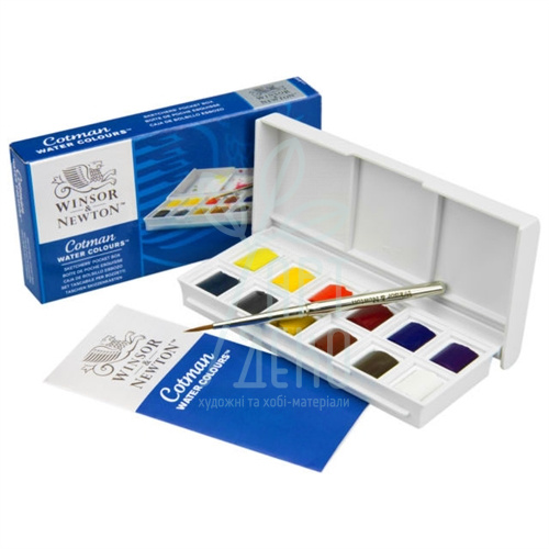 Набір акварельних фарб Cotman Sketchers’ Pocket Box, 12 шт., + пензлик, Winsor & Newton