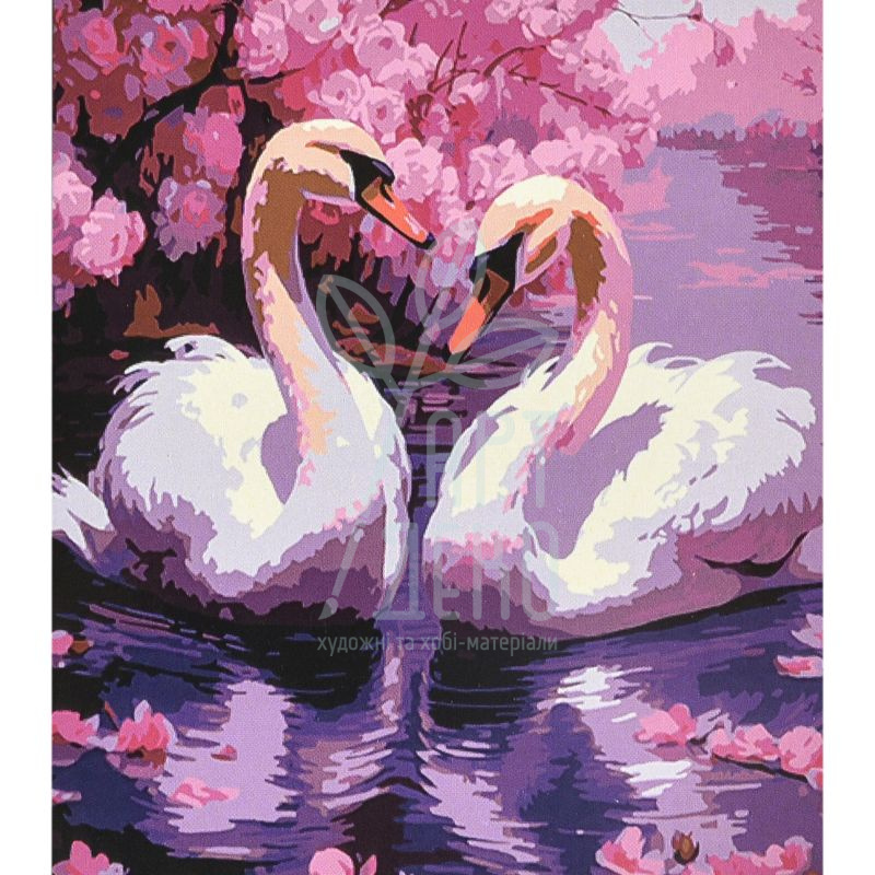Набір для розпису за номерами "Казкові лебеді", 40х50 см, Strateg